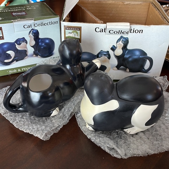 🎁 Rare Warren Kimble Cat Collection Sugar&Creamer AND Salt&Pepper Shaker - Picture 12 of 14